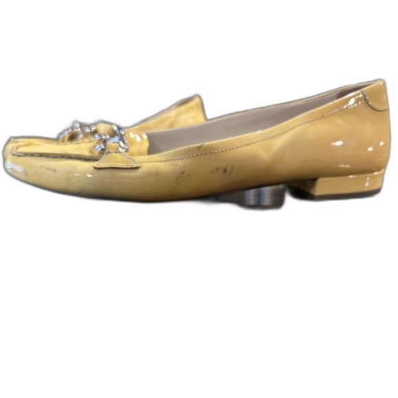 Prada Vintage Patent Leather Light Yellow Loafers - Picture 3 of 7